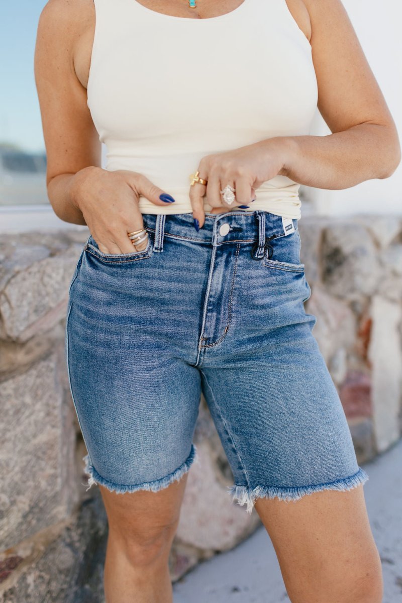 Judy Blue Just Right Bermuda Shorts - Macoma Boutique170 Denim