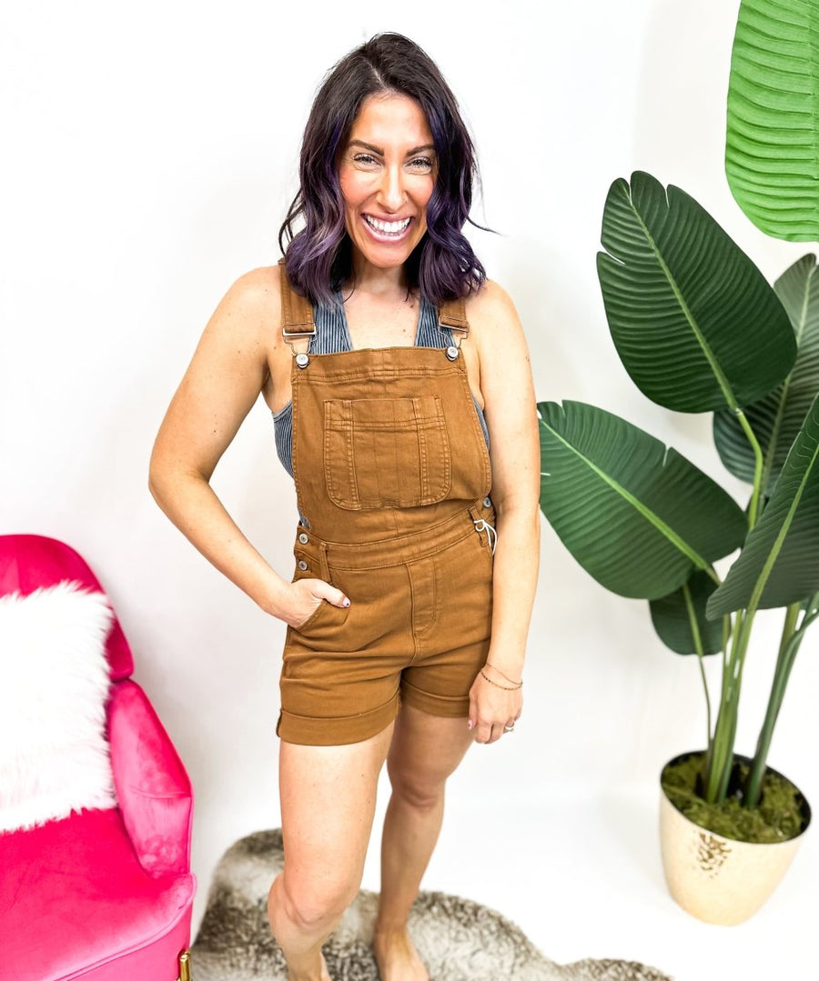 Judy Blue Mocha Moments Overalls - FINAL SALE