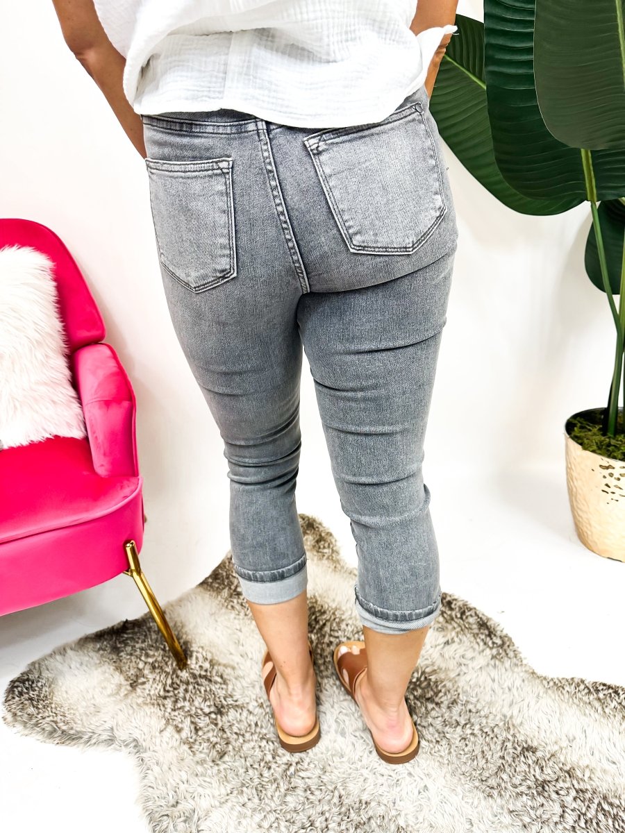 Judy Blue Skies Are Grey Capri Jeans - FINAL SALE - Macoma Boutique170 Denim