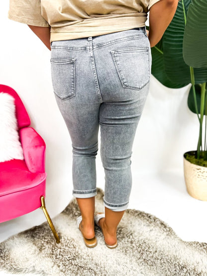 Judy Blue Skies Are Grey Capri Jeans - FINAL SALE - Macoma Boutique170 Denim