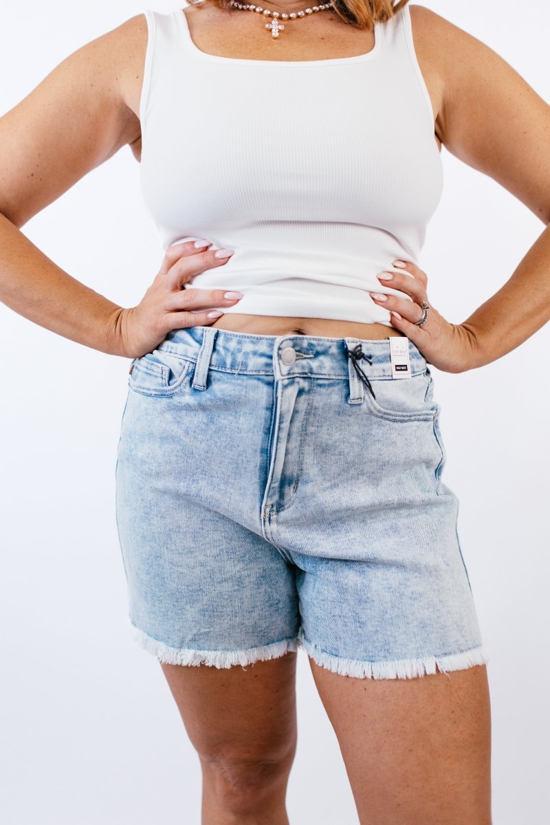 Judy Blue Stonewash Rebel Shorts - Reg/Curvy - FINAL SALE