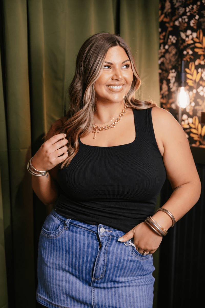 Keep It Classic Tank In Black - Reg & Curvy - Macoma Boutique110 Tanks