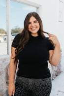Keep It Moving Top In Black - Macoma Boutique100 Short Sleeve