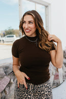 Keep It Moving Top In Chocolate - Macoma Boutique100 Short Sleeve