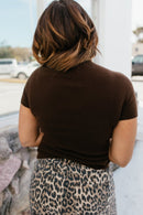 Keep It Moving Top In Chocolate - Macoma Boutique100 Short Sleeve
