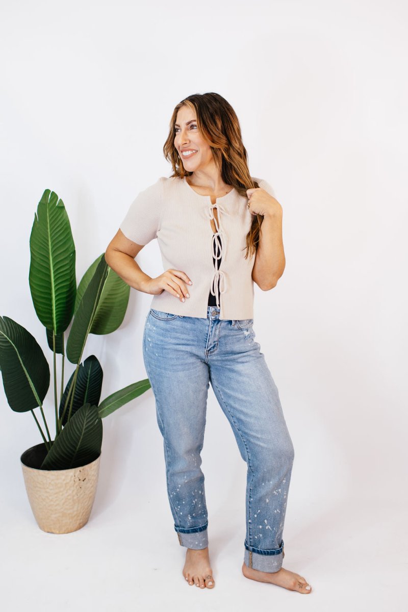 Knot Your Average Cardigan - Macoma Boutique100 Short Sleeve