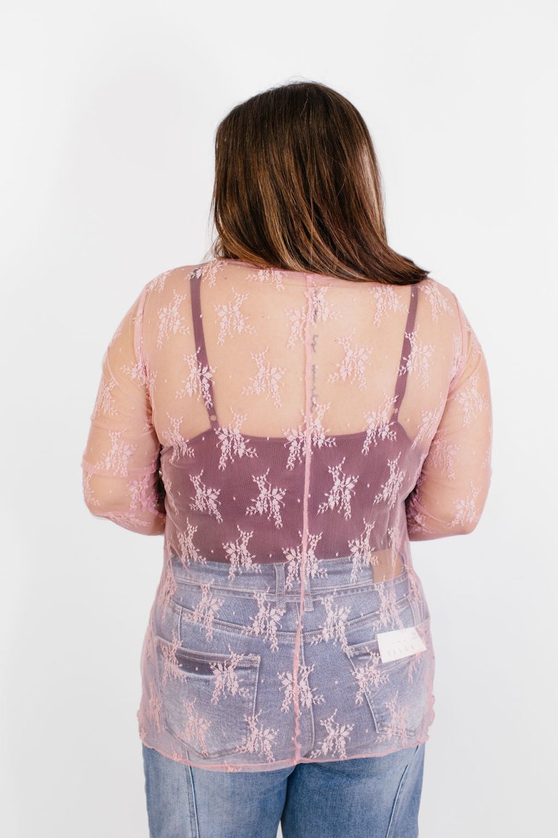 Lace Obsession Top in Pink - Reg/Curvy - FINAL SALE - Macoma Boutique120 Long Sleeve