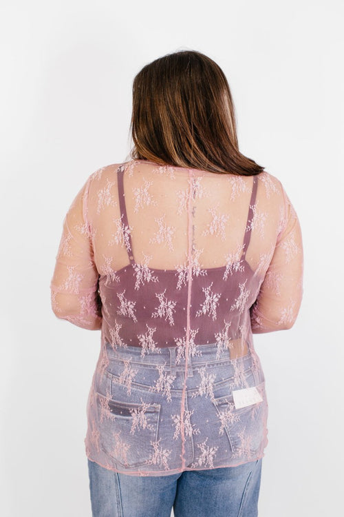 Lace Obsession Top in Pink - Reg/Curvy - FINAL SALE - Macoma Boutique120 Long Sleeve