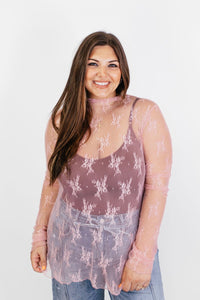 Lace Obsession Top in Pink - Reg/Curvy - FINAL SALE