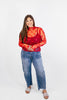 Lace Obsession Top in Red - Reg/Curvy - FINAL SALE - Macoma Boutique120 Long Sleeve