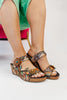 L'artiste Navy Multi Moai Wedges - Macoma Boutique302 Wedges & Heels