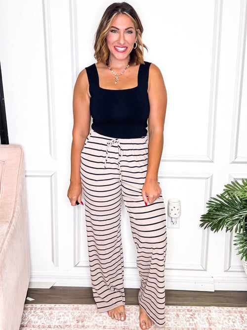 Latte Lines Pants - Reg/Curvy - FINAL SALE - Macoma Boutique290 Loungewear/Sets