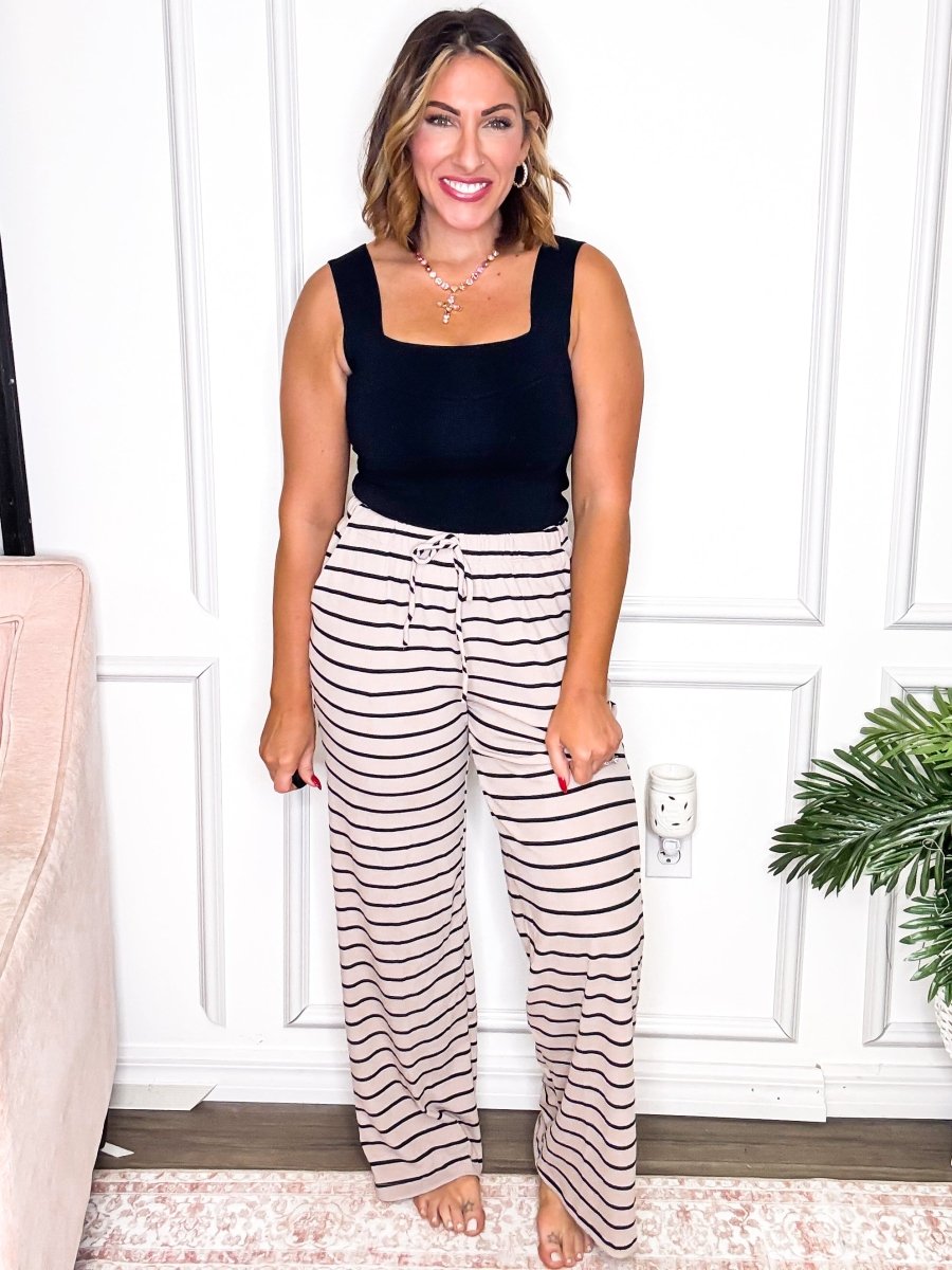 Latte Lines Pants - Reg/Curvy - FINAL SALE - Macoma Boutique290 Loungewear/Sets