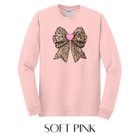 Leopard Bow Long Sleeve Graphic Tee - FINAL SALE