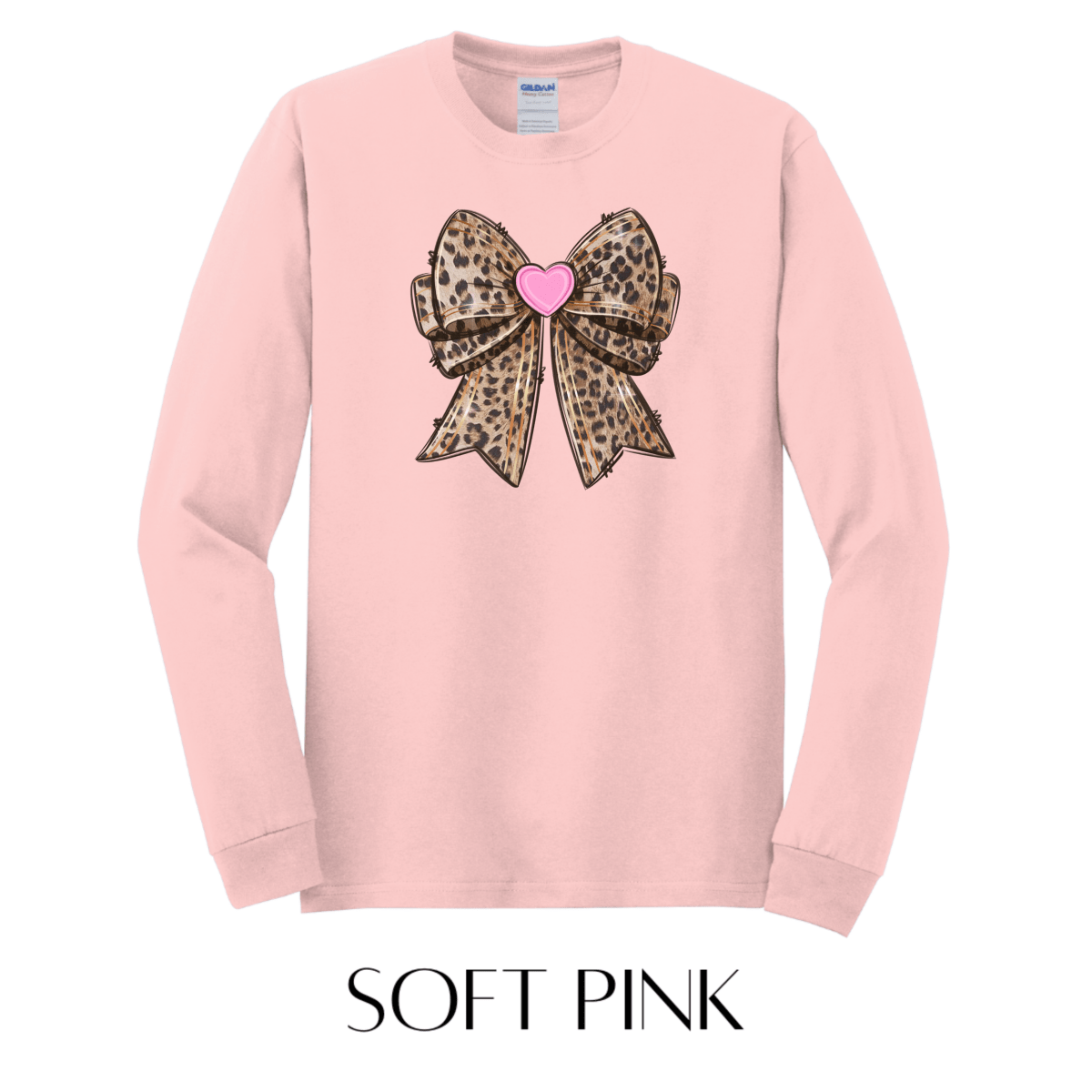 Leopard Bow Long Sleeve Graphic Tee - FINAL SALE - Macoma Boutique555 Presales