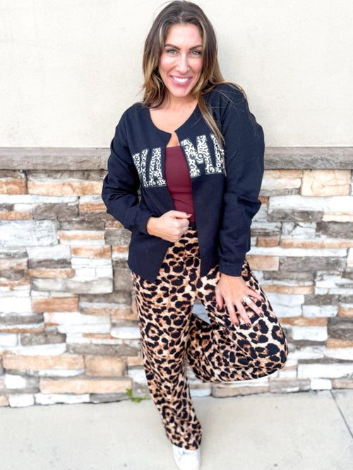 Leopard Mama Graphic Cardigan - FINAL SALE - Macoma Boutique555 Presales