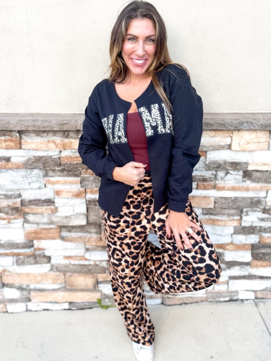Leopard Mama Graphic Cardigan - FINAL SALE