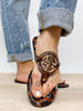 Leopard Medallion Sandals - Macoma Boutique