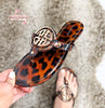 Leopard Medallion Sandals - Macoma Boutique