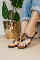 Leopard Medallion Sandals - Macoma Boutique