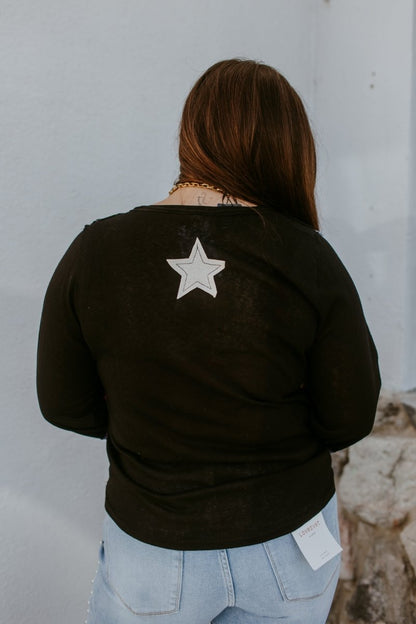 Liberty Lane Top In Black - Macoma Boutique120 Long Sleeve