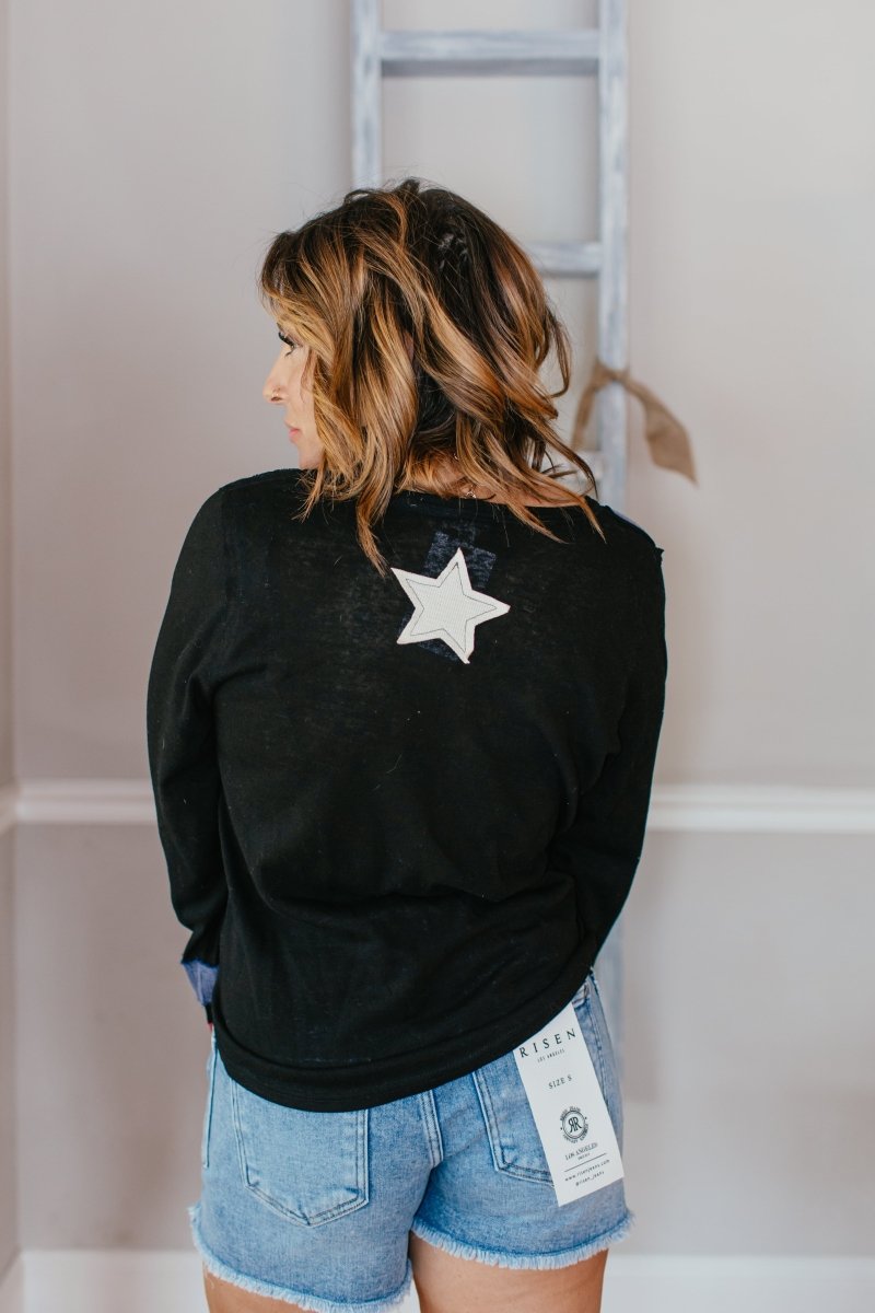 Liberty Lane Top In Black - Macoma Boutique120 Long Sleeve