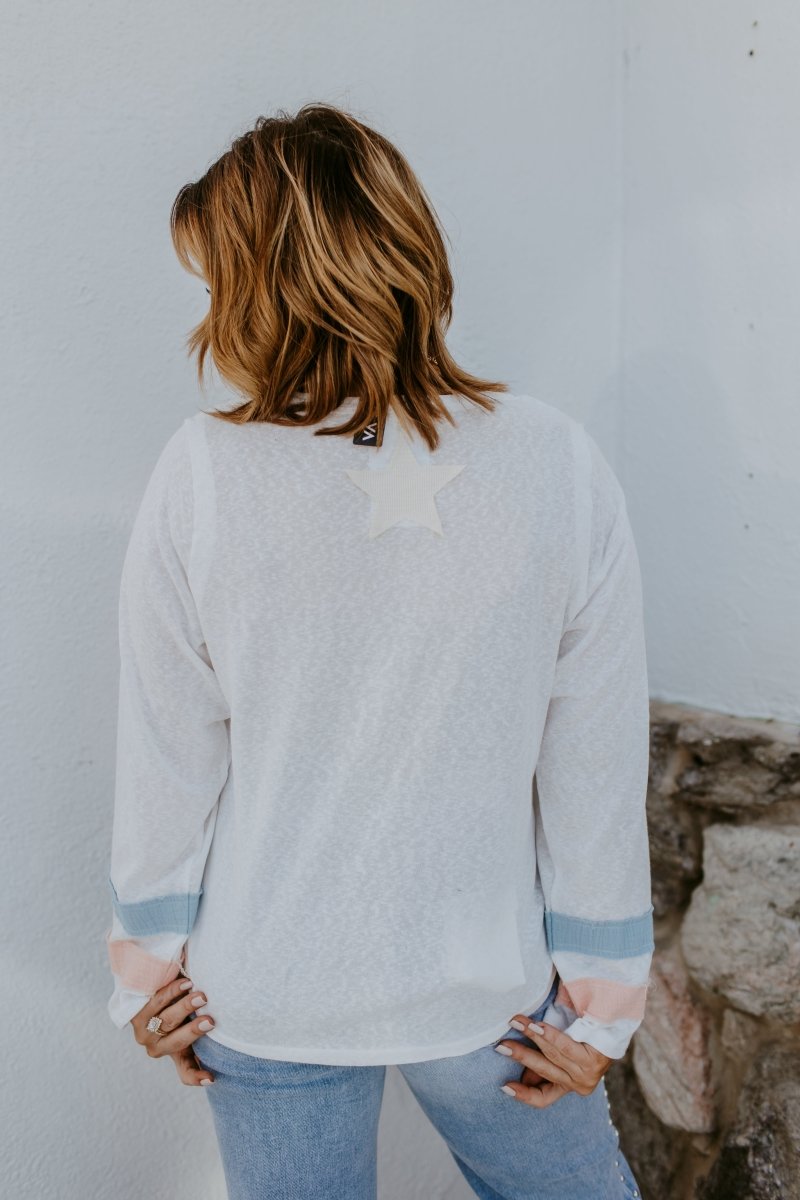 Liberty Lane Top In Off White - Macoma Boutique120 Long Sleeve