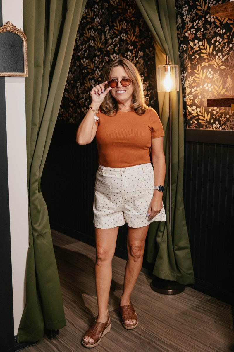 Like A Glove Top In Golden Hour - Macoma Boutique100 Short Sleeve