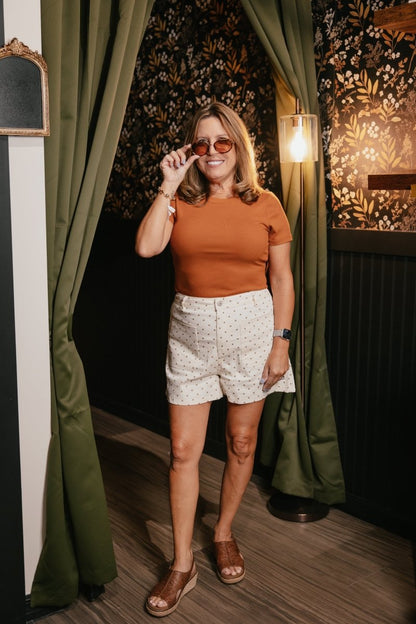 Like A Glove Top In Golden Hour - Macoma Boutique100 Short Sleeve