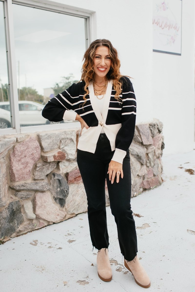 Line It Up Cardigan - Macoma Boutique220 Cardigans/Kimonos