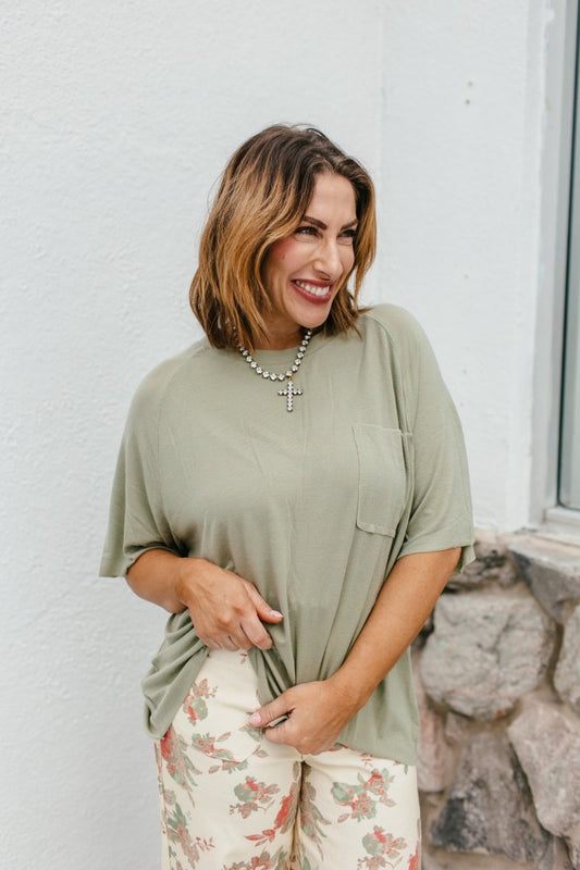 Lived In Top In Herb - Macoma Boutique100 Short Sleeve