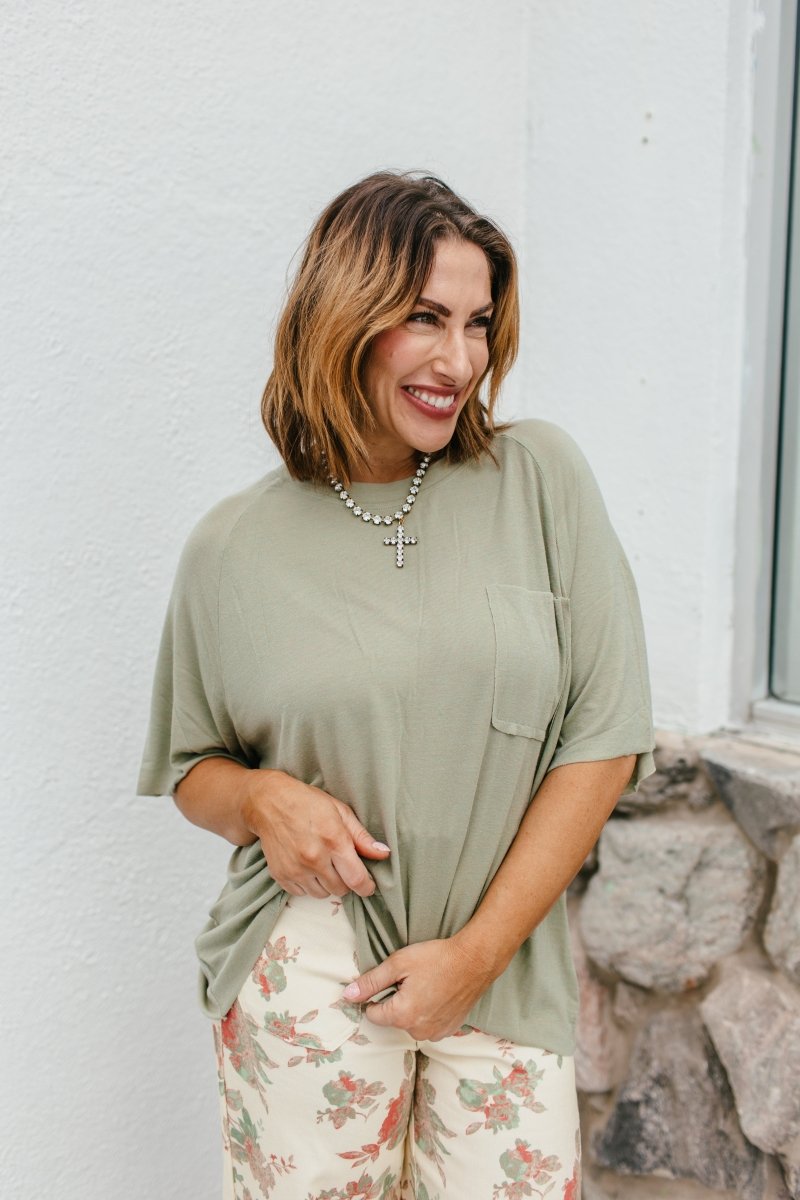 Lived In Top In Herb - Macoma Boutique100 Short Sleeve