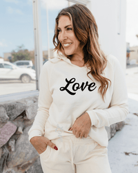 Love Graphic Hoodie In Cream - FINAL SALE