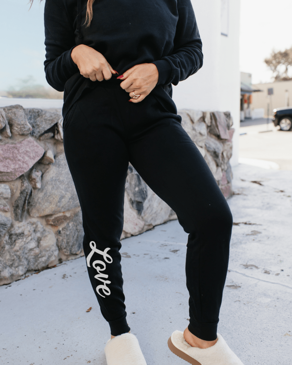 Love Graphic Sweatpants In Black - FINAL SALE
