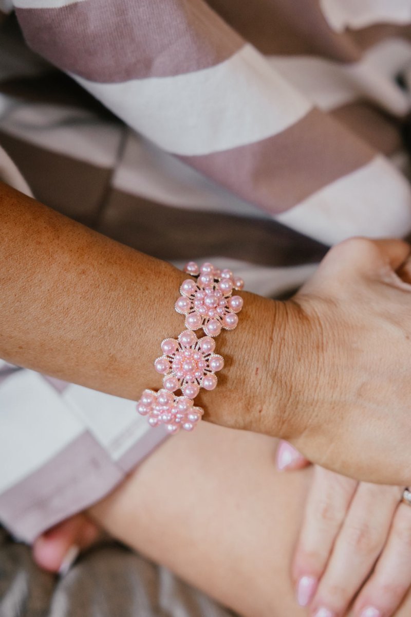 Love Letter Stretch Bracelet in Rose Gold Plated With Pink Beads - Macoma Boutique310 Accessories/Jewelry
