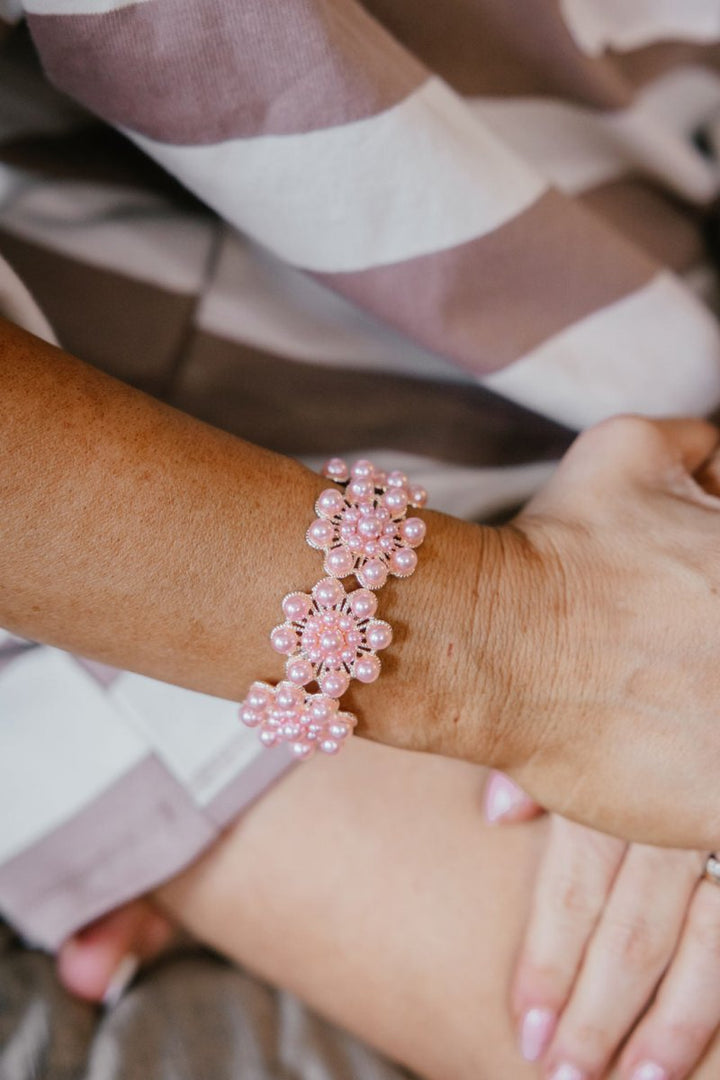 Love Letter Stretch Bracelet in Rose Gold Plated With Pink Beads - Macoma Boutique310 Accessories/Jewelry