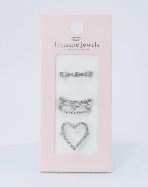 Love Silver Ring Set - Macoma Boutique310 Accessories/Jewelry