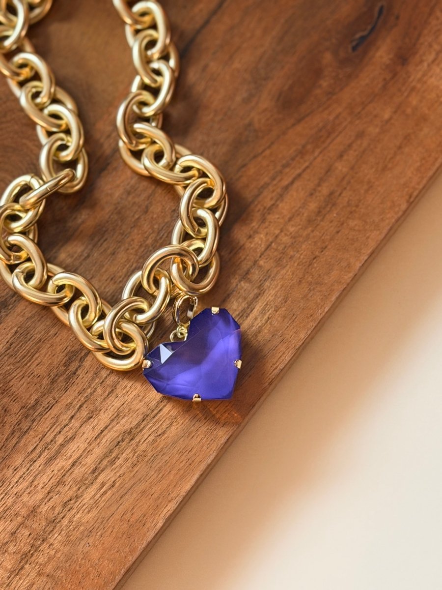 Love Struck Heart Charm In Violet - Macoma Boutique315 Jewelry