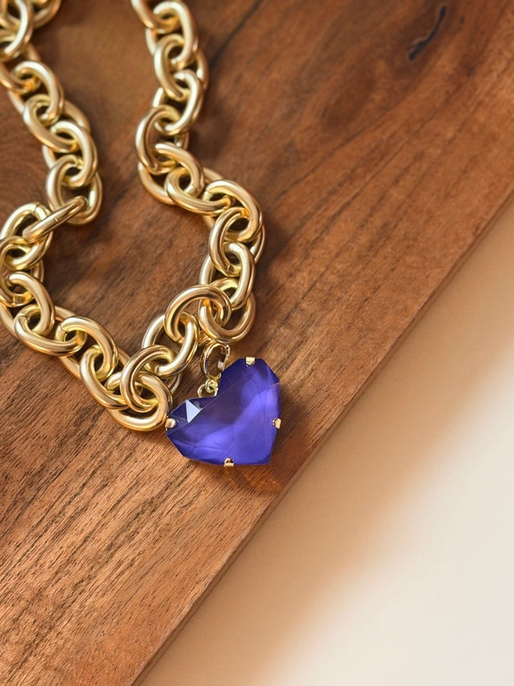 Love Struck Heart Charm In Violet - Macoma Boutique315 Jewelry