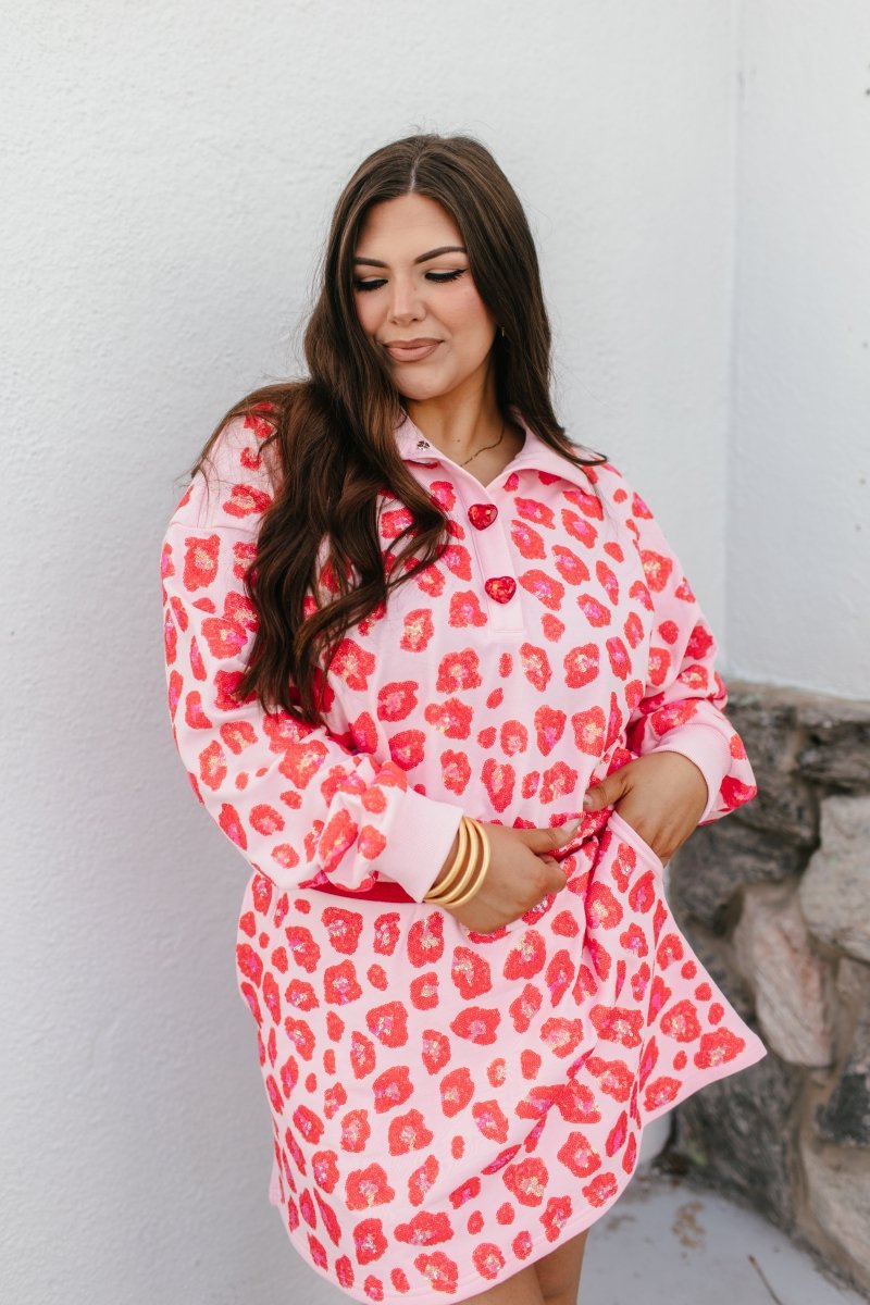 Lovely Leopard Mock Neck Sweatshirt by Brianna Cannon - Macoma Boutique230 Outerwear