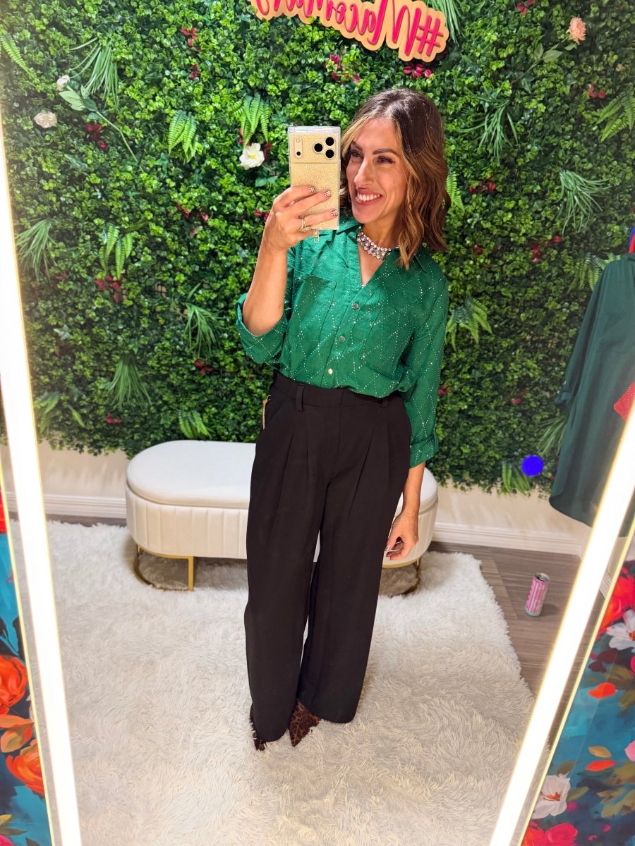 Lucky You Top In Dark Green - Reg & Curvy - Macoma Boutique120 Long Sleeve
