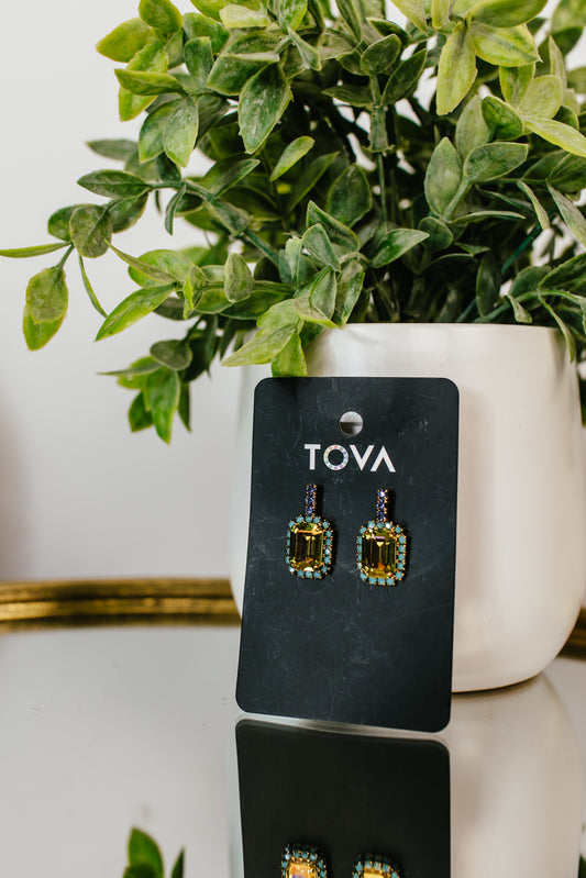Tova Mabel Earrings in Citrus Lime Brandy - FINAL SALE