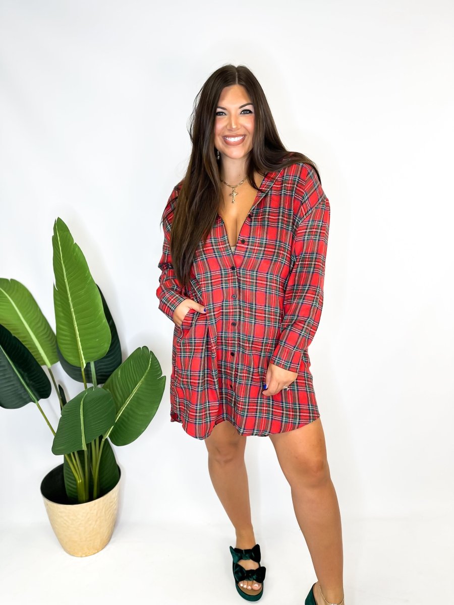 Mad for Plaid Dress - Reg & Curvy - Macoma Boutique250 Dresses
