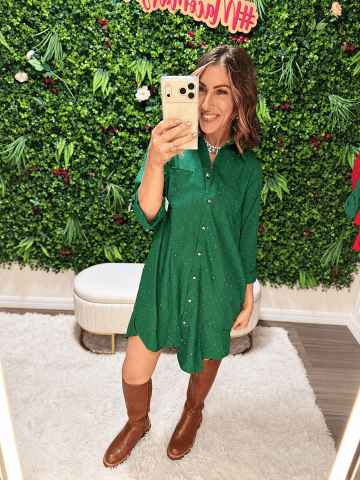 Make An Entrance Dress In Dark Green - Reg & Curvy - Macoma Boutique250 Dresses