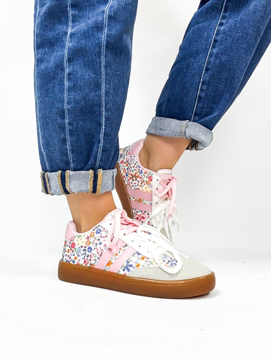 Makers Pink Floral Emma Sneakers - Macoma Boutique301 Sneakers