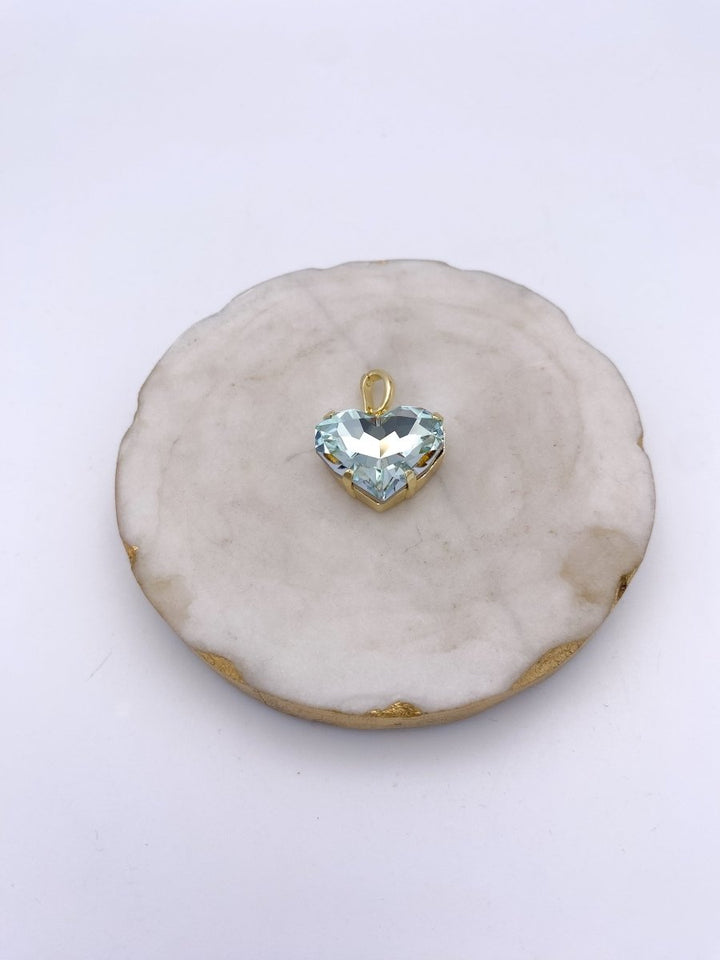 Medium Heart Charm in Aqua - Macoma Boutique310 Accessories/Jewelry