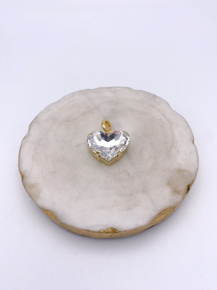 Medium Heart Charm in Clear - Macoma Boutique310 Accessories/Jewelry