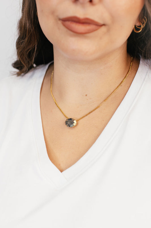 Tova Mega Iza Necklace in Antique Gold Denim Ignite Starlight - FINAL SALE