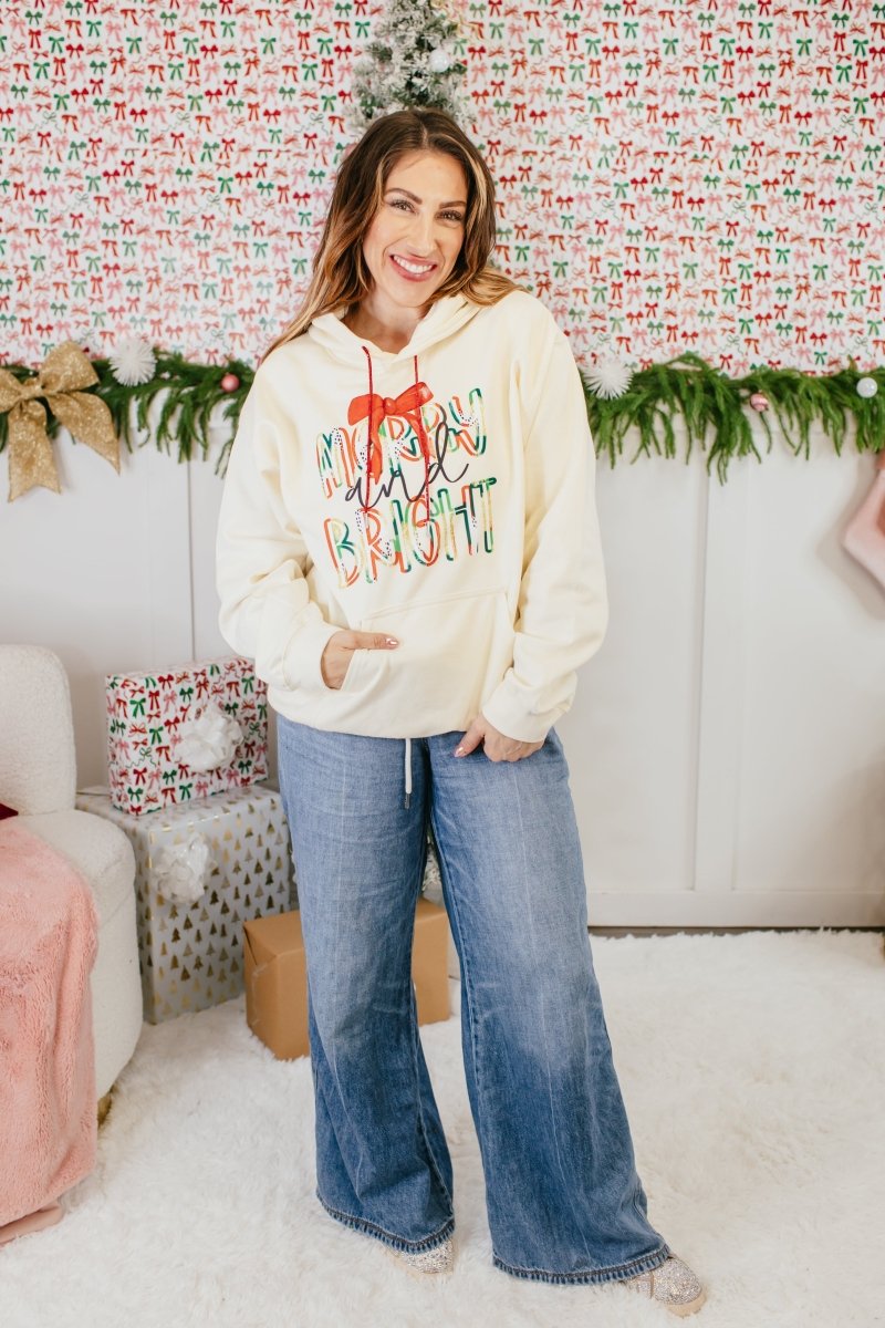 Merry & Bright Graphic Hoodie - FINAL SALE - Macoma Boutique555 Presales