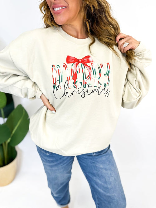 Merry Christmas Graphic Pullover - FINAL SALE - Macoma Boutique555 Presales